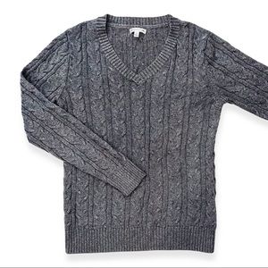 Croft & Barrow Cable Knit V-Neck Sweater